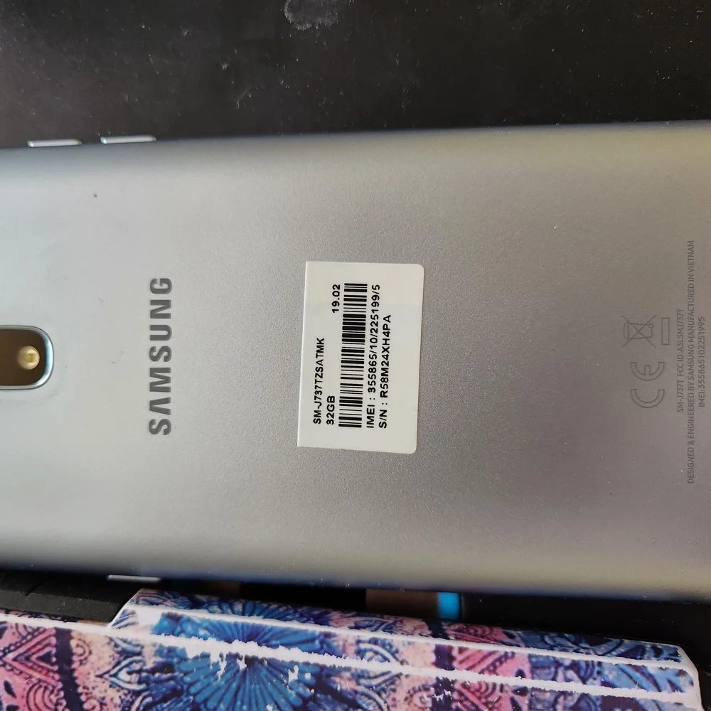 Samsung Silver Smartphone with Black Case
